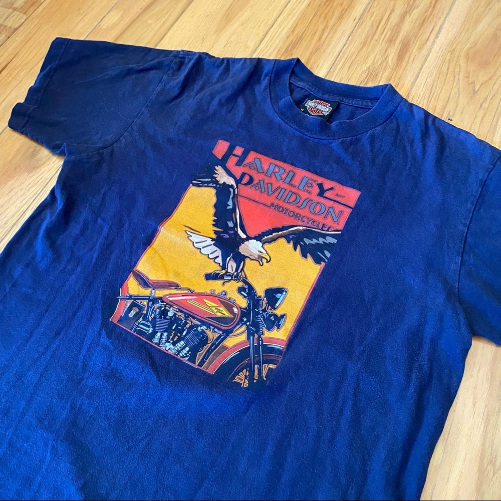 COPY - Vintage Harley Davidson Eagle on Fat Bike Tee - Picture 2 of 10